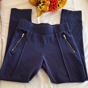 Faded Glory Dark Blue Leggings with Zipper Accents